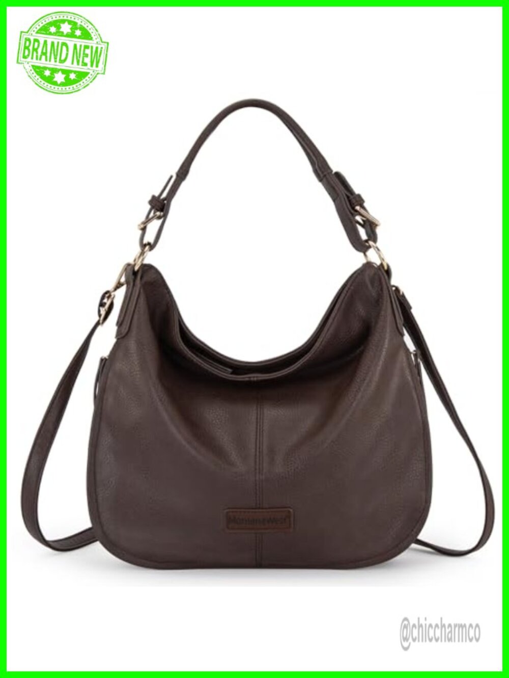 Vegan Leather Hobo Shoulder Bag Expandable Crossbody Purse
